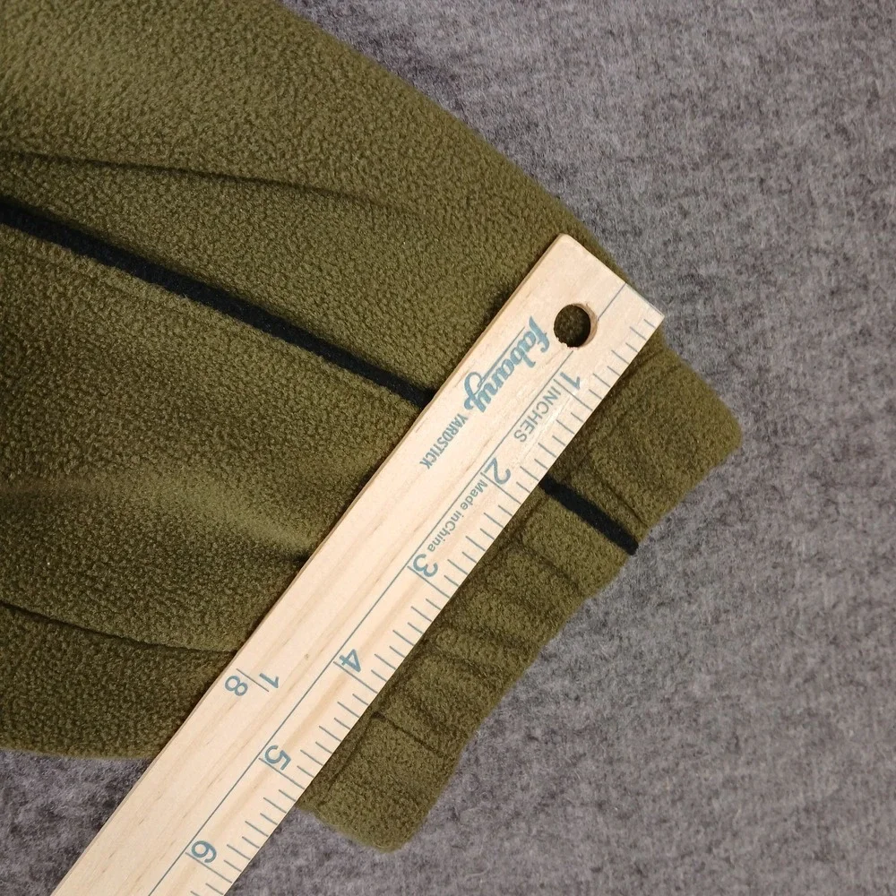 Architect Fleece Pullover Men XXL Green Quarter Zip Mock Neck Piping Long Sleeve